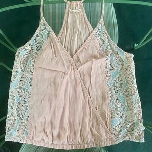 Tank top with lace embellishments
